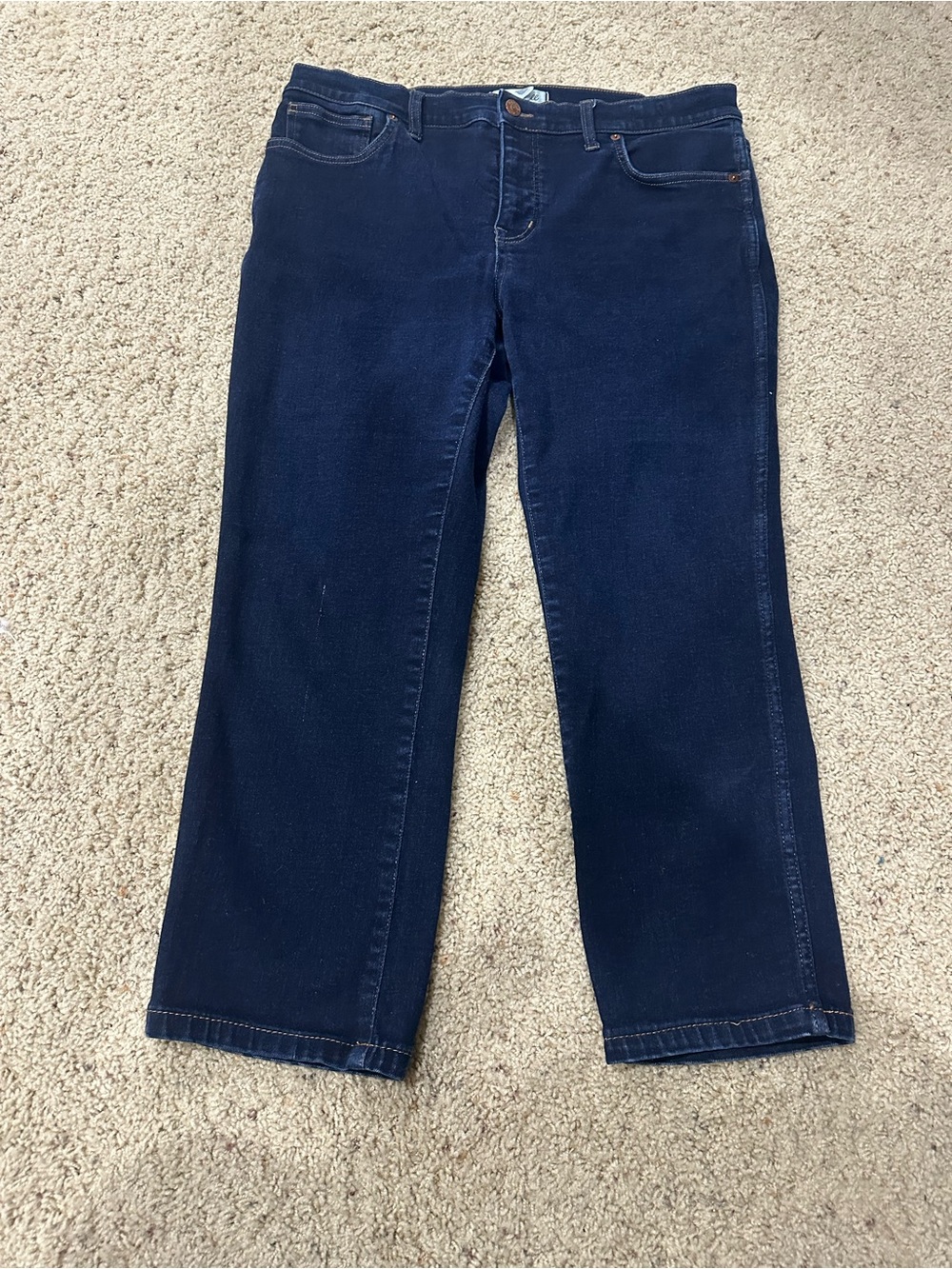 Madewell Wide Leg Crop Jeans Womens 32 Dark Wash Stretch Denim